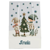 Niedliche Kinder, die den Weihnachtsbaum Gezeichne