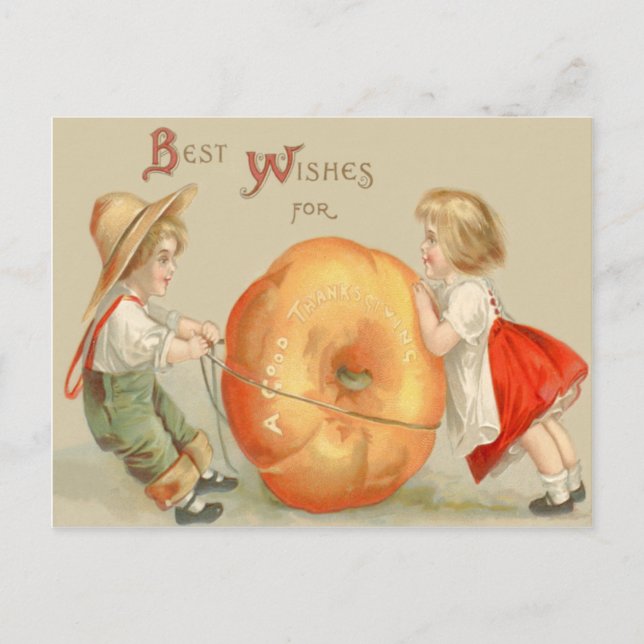 Niedliche Kinder, die Pumpkin Postkarte (Vorderseite)