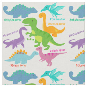 Niedliche Kinder Dinosaurier und Namen Stoff