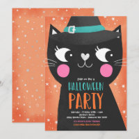 Niedliche Kinder Halloween-Party Hexen Katze Spook