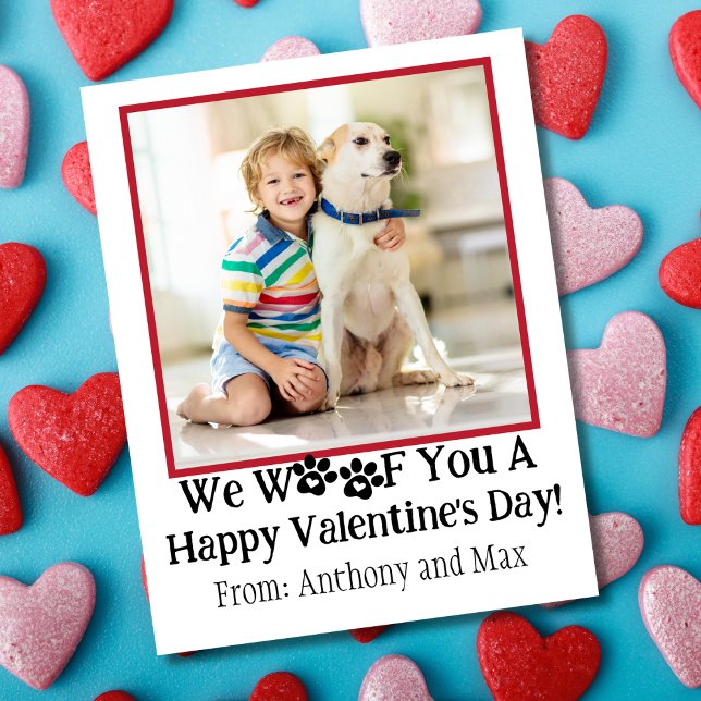 Niedliche Kinder Hunde Foto Klassenzimmer Valentin Mitteilungskarte (Von Creator hochgeladen)