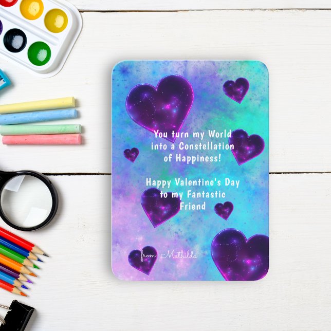 Niedliche Kinder im Klassenzimmer Valentinstag Mitteilungskarte (Von Creator hochgeladen)