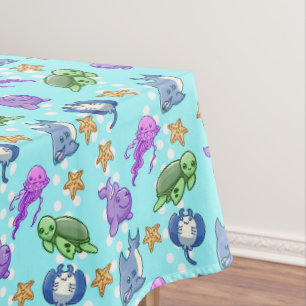 Niedliche Kinder Meeresleben Starfish Krake Schild Tischdecke