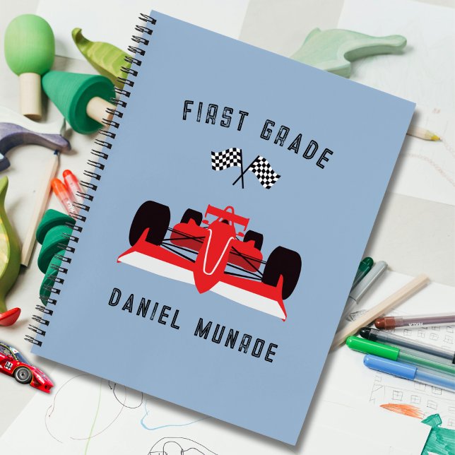 Niedliche Kinder Red Racing Car School Spirituosen Notizbuch (Von Creator hochgeladen)