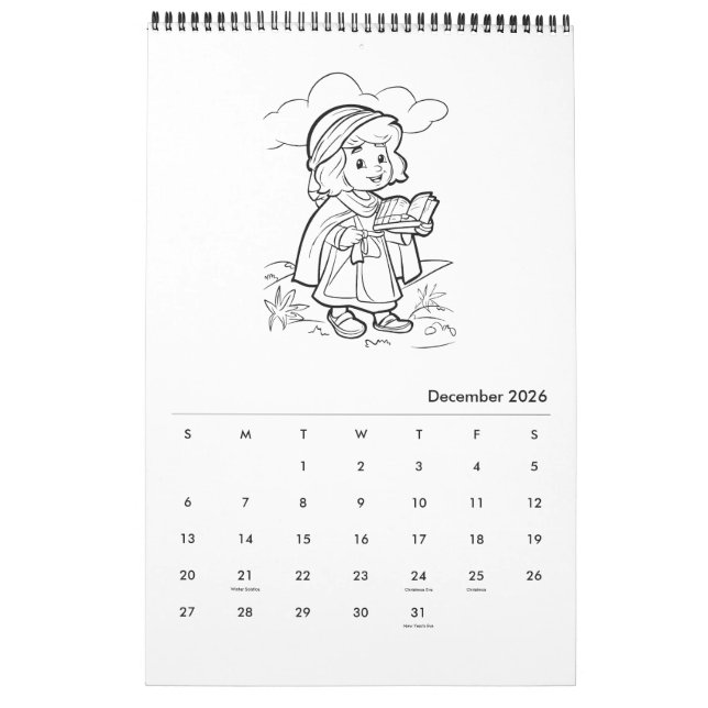 Niedliche Kinder Religiöser Farbkalender Kalender (Dez 2026)