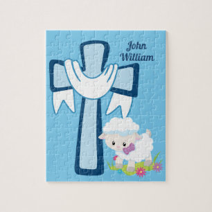 Niedliche Kinder Taufe Kreuz Little Lamm Boy