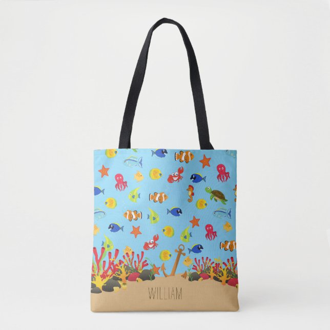 Niedliche Kinder unter dem Meer Tasche (Vorderseite)