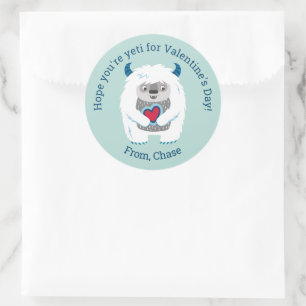 Niedliche Kinder Valentine Klassischer Rundsticker Runder Aufkleber