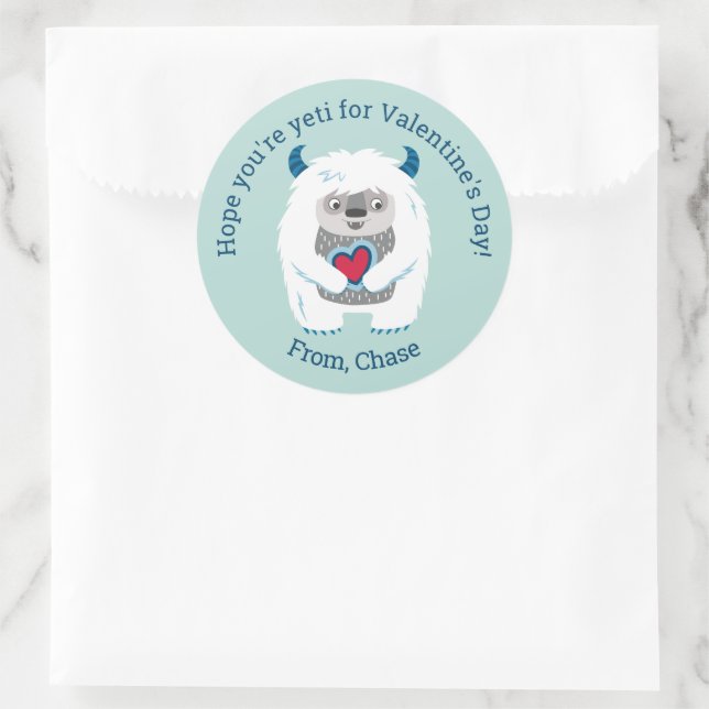 Niedliche Kinder Valentine Klassischer Rundsticker Runder Aufkleber (Tasche)