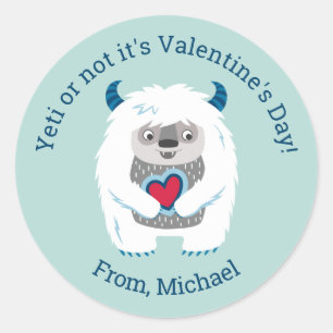 Niedliche Kinder Valentine Runder Aufkleber