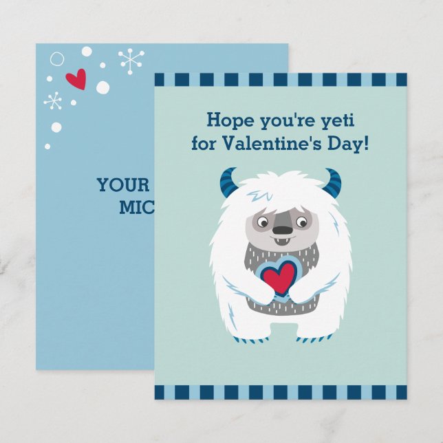 Niedliche Kinder Valentinstag Weihnachtskarte Mitteilungskarte (Vorne/Hinten)