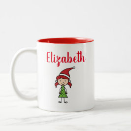 Niedliche Kinder Weihnachten Weihnachtsschokolade Zweifarbige Tasse