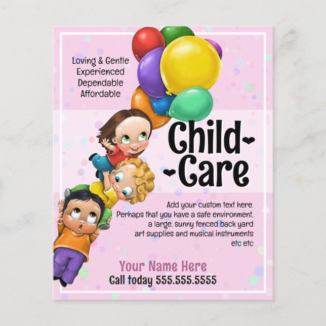 Niedliche Kinderbetreuung 5x6 Kinder und Balkone P Flyer (Vorne)