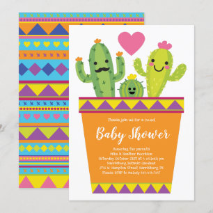 Niedliche Kinderdusche Cactus Baby Colorful Southw Einladung