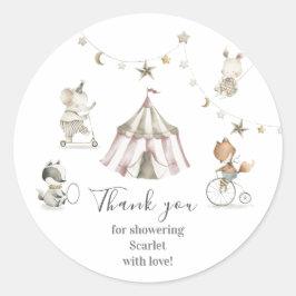Niedliche Kinderdusche von Circus Animals Runder Aufkleber