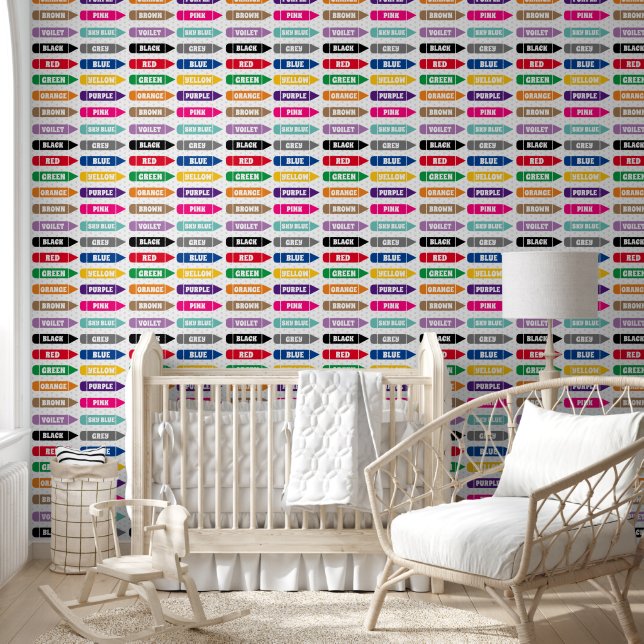 Niedliche Kinderfarben lernen Wiederholungsmuster Tapete (Kinder)