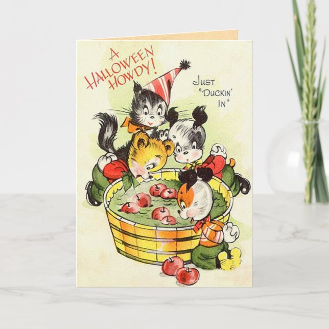 Niedliche Kinderhalloween-Karte Karte (Vorderseite)