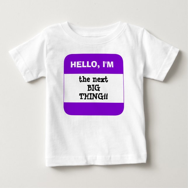 Niedliche Kinderlila Namensumbau hallo bin ich Baby T-shirt (Vorderseite)