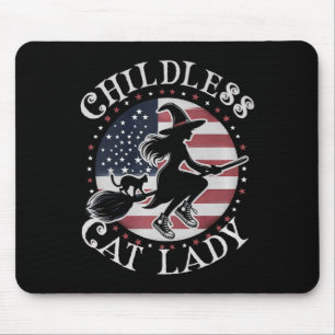 Niedliche kinderlose Katze Frauen geheftete Hexen Mousepad