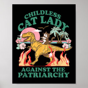 Niedliche kinderlose Katzenmatte Shirts rückwärts  Poster