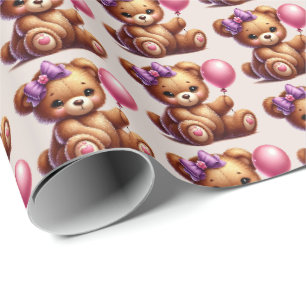 Niedliche Kindermädchen kacheln Muster tragen Baby Geschenkpapier