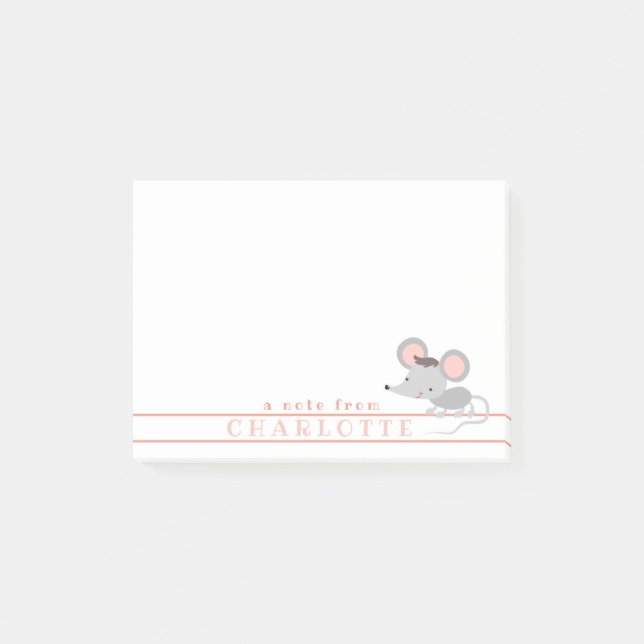 Niedliche Kindermäuse - Personalisierte Kinder Post-it Klebezettel (Vorderseite)