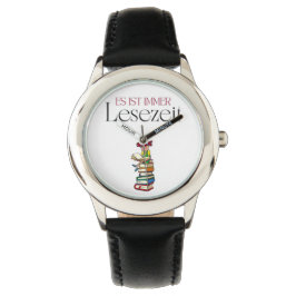 Niedliche Kinderuhr "Es ist immer Lesezeit" Armbanduhr