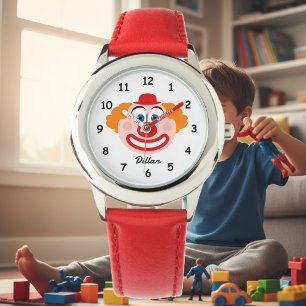 Niedliche Kinderuhr mit Clowngesicht mit individue Armbanduhr