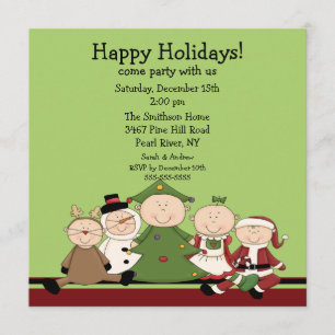 Niedliche KinderweihnachtsParty Einladung