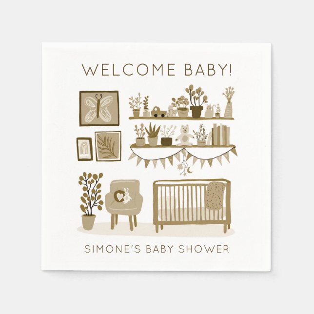 Niedliche Kinderzimmer Illustration CUSTOM BABY SH Serviette (Vorderseite)