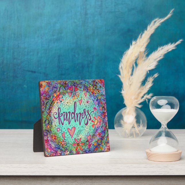 Niedliche Kindness farbenfrohe Mosaik Inspirivity  Fotoplatte (InSitu)