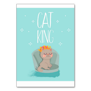 Niedliche King Cat, Niedliches Kittengeschenk, Cat Tischnummer