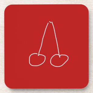 Niedliche Kirsche, einfach minimalistisch Getränkeuntersetzer