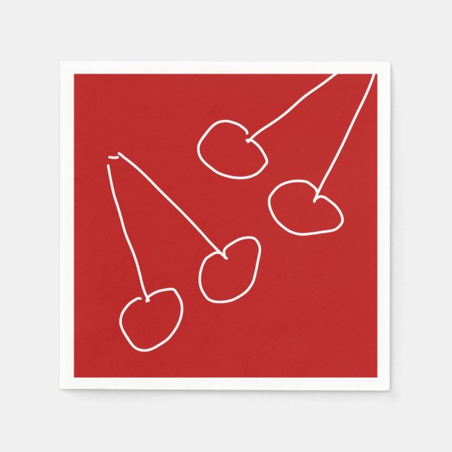 Niedliche Kirsche, einfach minimalistisch Serviette (Vorderseite)