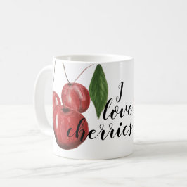 Niedliche Kirschen Wasserfarben Handgemalt Mit Mon Kaffeetasse