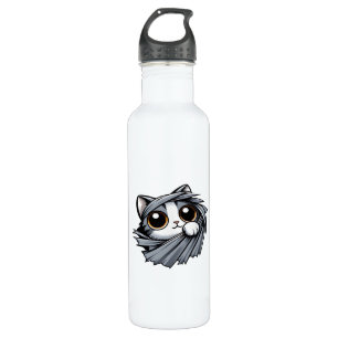 Niedliche Kitten, die durch Torntuch pinkeln Edelstahlflasche