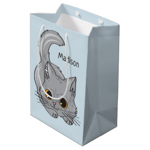 Niedliche Kitten individuelle Name- und Farbgesche Mittlere Geschenktüte