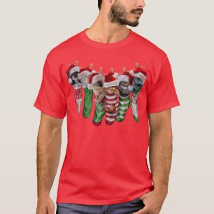 Niedliche Kitten Katze in Weihnachten Urlaub Theme T-Shirt