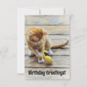 Niedliche Kitten Spaß zum Geburtstag Flat Card Dankeskarte