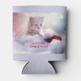 Niedliche Kittenruhe auf einer Weihnachtsmannmütze Dosenkühler