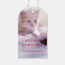 Niedliche Kittenruhe auf einer Weihnachtsmannmütze Geschenkanhänger