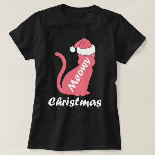 Niedliche Kitty Cat Lover Santa Meowy Weihnachten T-Shirt