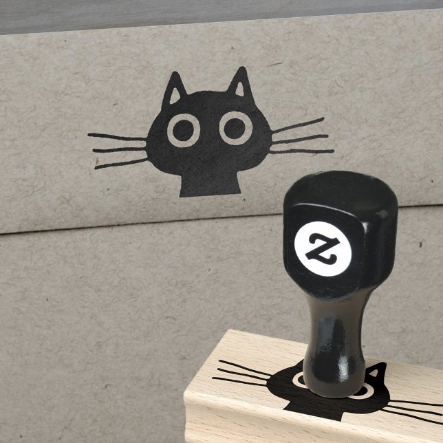 Niedliche Kitty Cat mit Big Eyes und Long Whiskers Gummistempel (Von Creator hochgeladen)