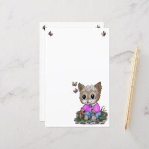 Niedliche Kitty Cat und Butterfly
