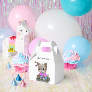 Niedliche Kitty Cat und Butterfly Geschenkschachtel