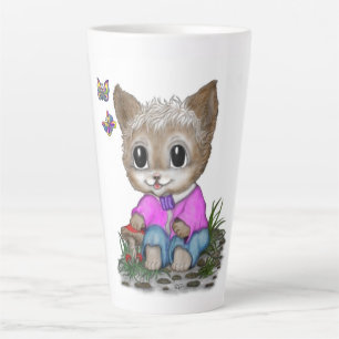 Niedliche Kitty Cat und Butterfly Milchtasse