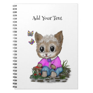 Niedliche Kitty Cat und Butterfly Notizblock