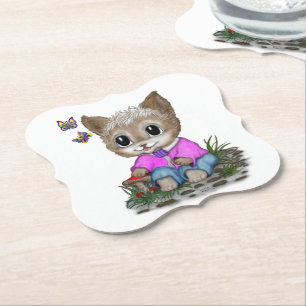 Niedliche Kitty Cat und Butterfly Untersetzer