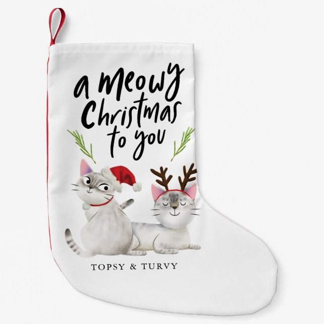 Niedliche Kitty Cat Weihnachten Kleiner Weihnachtsstrumpf (Vorderseite)
