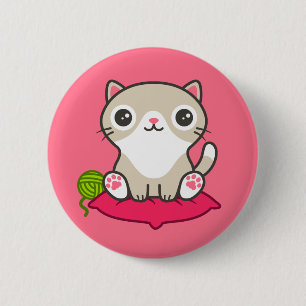 Niedliche Kitty Illustration Button